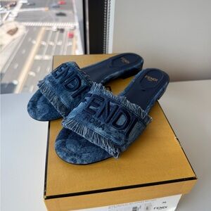 Fendi denim slides